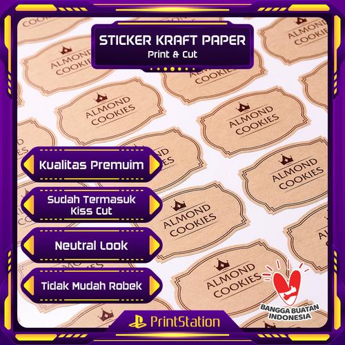 Jual Cetak Stiker Label KertasKraft / Print &amp; Cut Sticker Kraft Paper A3+ - Kota Bandung ...