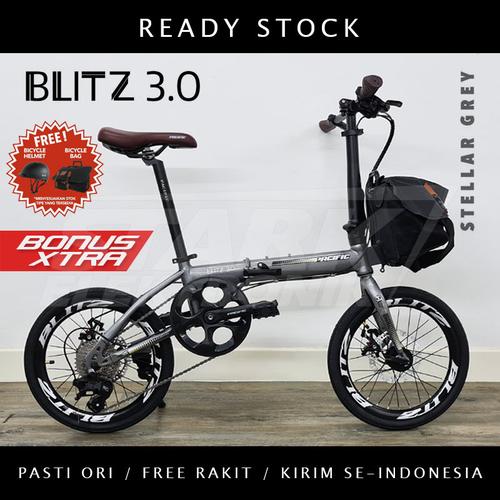 Foto Produk Pacific BLITZ 3.0 Sepeda Lipat Folding Bike - Stellar Grey dari Stark Elektronik
