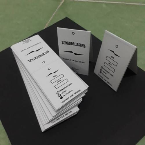 Jual HangTag Price Tag Label Produk Lipat 2 Art Carton 260 gr-Custom 1 ...