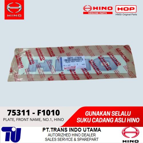 Gambar PLATE, FRONT NAME, NO.1, HINO DUTRO 75311F1010 dari HINO TRANS INDO UTAMA Kota Medan Tokopedia