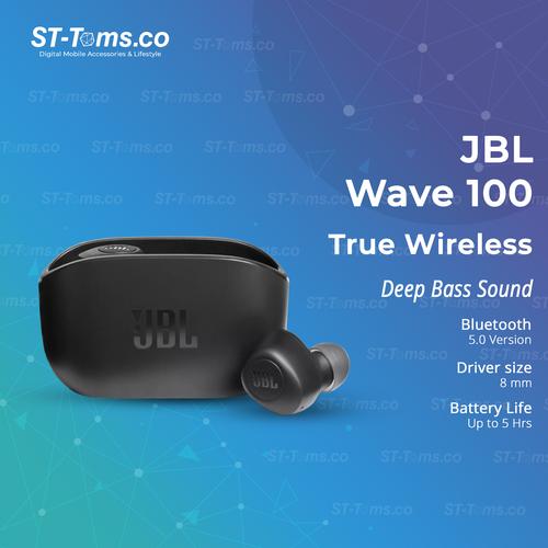 Jual JBL Wave 100TWS / 100 TWS True Wireless In-Ear Headphones - Black - -  ST-Toms.co | Tokopedia