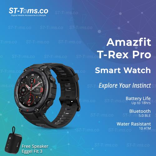Gambar Amazfit T-Rex Pro Explore Your Instinct Military Grade - Meteorite Black dari ST-Toms.co Jakarta Utara Tokopedia