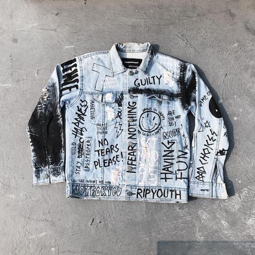 Jual Thanksinsomnia Riped artwork denim 