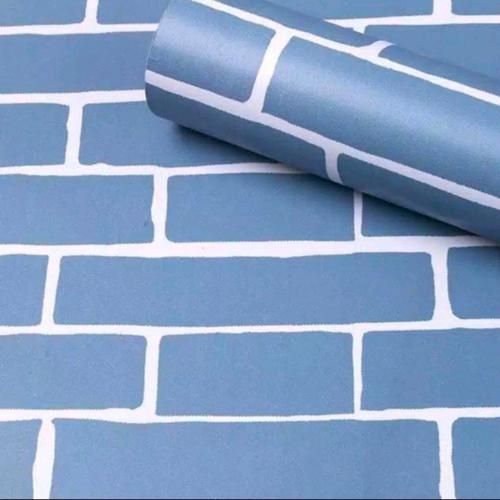 Jual Wallpaper Dinding Motif Batu Bata Biru Lis Putih Pink Jakarta Barat Febby17 Tokopedia