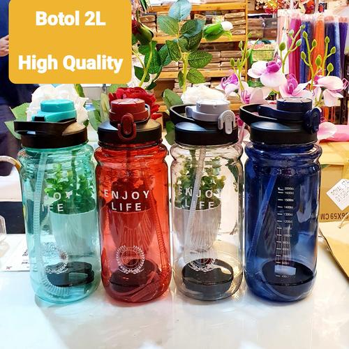 Jual botol minum 2 liter tumbler plastik import 2L botol enjoy life 2L ...