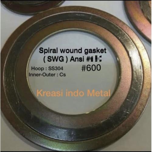 Jual 6" Spiral Wound Gasket 6 inch SWG Ansi 600 (SS 304 CS