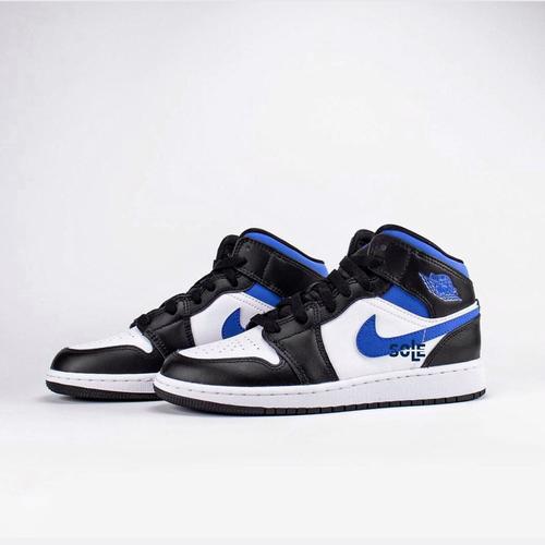 Jual Air Jordan 1 Mid Royal Black Blue 