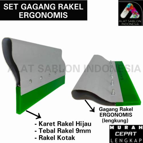 Jual SET GAGANG RAKEL ALUMUNIUM MODEL ERGONOMIS 30CM+ RAKEL HIJAU KOTAK ...