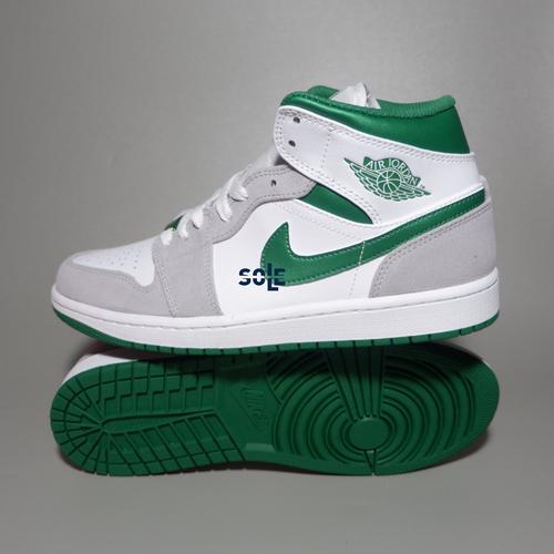 Jual Air Jordan 1 Mid Grey Pine Green 