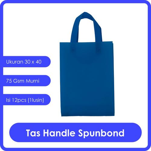Jual Goodie Bag Spunbond Handle 30x40 Biru Lusinan / Tas Spunbond Polos