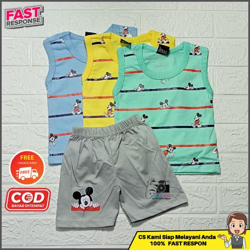 Foto Produk Setelan Stelan Baju Tidur Singlet Anak Laki Laki Cowok Murah - TURTLE-SINGLET, S dari Tanjung Kids