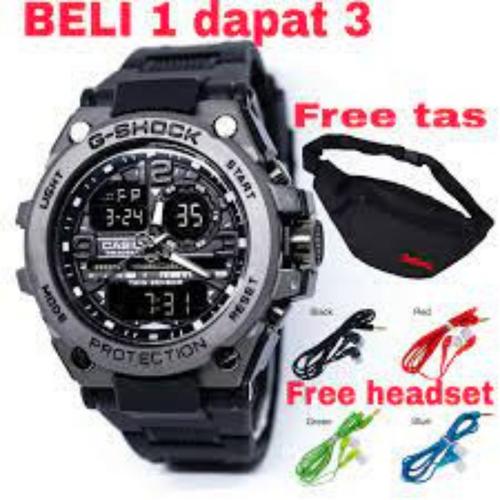 Foto Produk jam tangan pria pala besi produk the best seller jam tangan sport - Hitam+Tas+Head dari smilewatch2