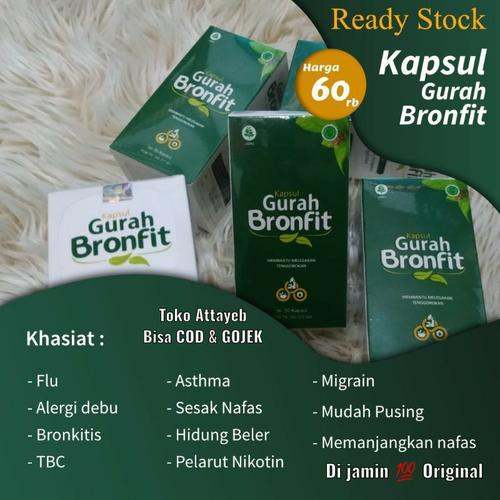 Gambar Gurah BRONFIT 50 kapsul Obat Sesak Nafas, Batuk Flu, Virus Herpes TBC dari Attayeb Kota Surabaya Tokopedia