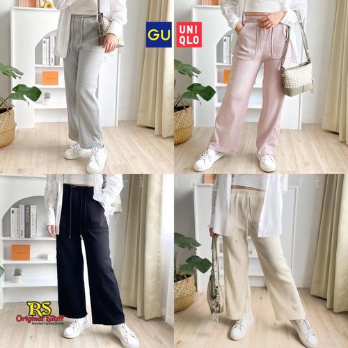 Jual Celana Uniqlo Waffle Wide Ribbed 