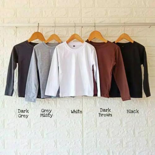 Gambar PROMO KAOS POLOS ANAK LENGAN PANJANG COMBED 30S - Putih, XS dari TOKOKAOS_POLOS_PREMIUM Kab. Bandung Tokopedia