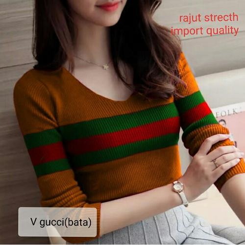 Gambar Baju Kaos Rajut V Gucci Wanita Good Quality dari FERI'S TOKO Jakarta Pusat Tokopedia