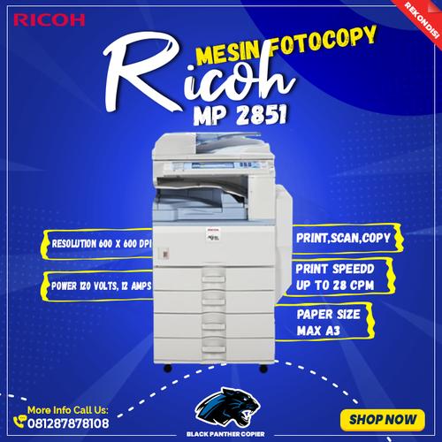 Promo Mesin Fotocopy Ricoh Aficio MP 2851 EX-REKONDISI IMPOR B/W - Jakarta  Pusat - Black Panther Copier | Tokopedia