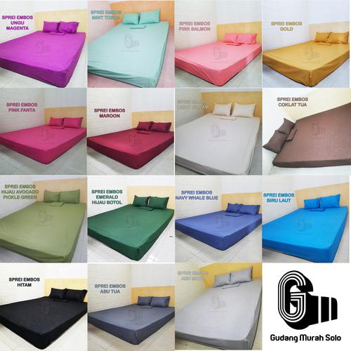 Gambar SPREI POLOS KATUN EMBOS 120X200 160X200 180X200 200X200 - 120x200 dari Gudang Murah Solo Kota Surakarta Tokopedia
