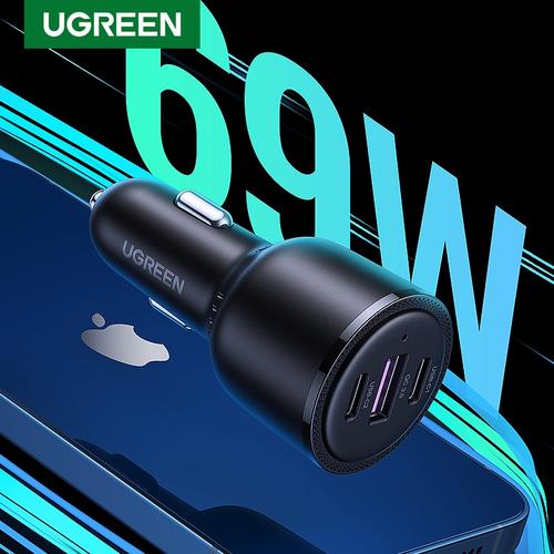 Gambar Ugreen 65W Car Charger Dual Port USB Type C PD USB 3.0 QC Quick Charge dari Johnnie Kota Depok Tokopedia