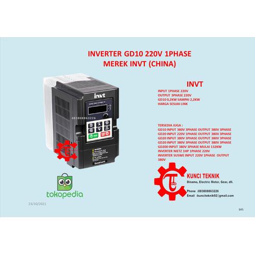 Variateur De Fréquence INVT GD10-1R5G-S2-B - Neuf Dans Sa Boîte
