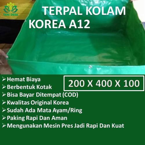 Gambar Kolam terpal kotak A12 ukuran 2x4x1 meter KOREA dari TaniDesa Kota Blitar Tokopedia