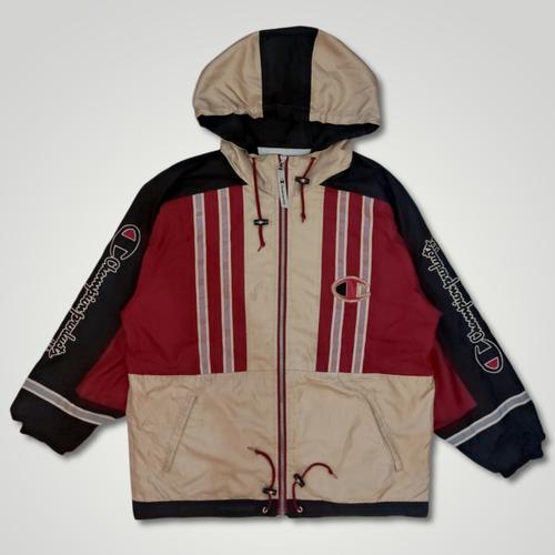 red windbreaker jacket
