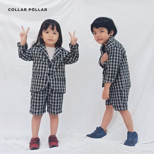 Gambar Blazer Set Anak Motif Kotak Hitam / Setelan Blazer Celana Panjang Anak - 2-3 tahun dari Collar Pollar Kids Kota Bandung Tokopedia