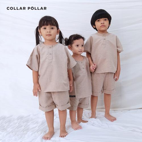Gambar Setelan Anak Homiset / Baju Rumah Anak / Baju Main Anak / Playset - Krem, 2-3 tahun dari Collar Pollar Kids Kota Bandung Tokopedia