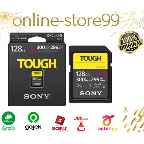 Jual SONY Tough SDXC 128GB V90 G SERIES UHS-II 300MBs GARANSI 