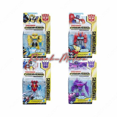 Transformers Cyberverse Action Attackers: Set 2 Personaggi Optimus Prime E Starscream, 13,5 Cm, Trasformazione Con Attacco