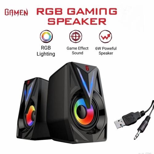 Gambar Gaming Speaker Gamen GS1 Double Port Input RGB Dynamic Light Effect dari Promo Cellular Jakarta Barat Tokopedia