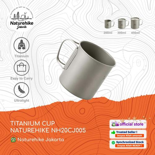 Gambar TITANIUM CUP NATUREHIKE NH20CJ005 GELAS MUG LIPAT ULTRALIGHT CAMPING - S dari Naturehike Jakarta Jakarta Timur Tokopedia