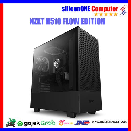 Gambar NZXT H510 FLOW MATTE BLACK ATX 2FAN AF120 TEMPERED dari silicon ONE Computer Kota Bandung Tokopedia