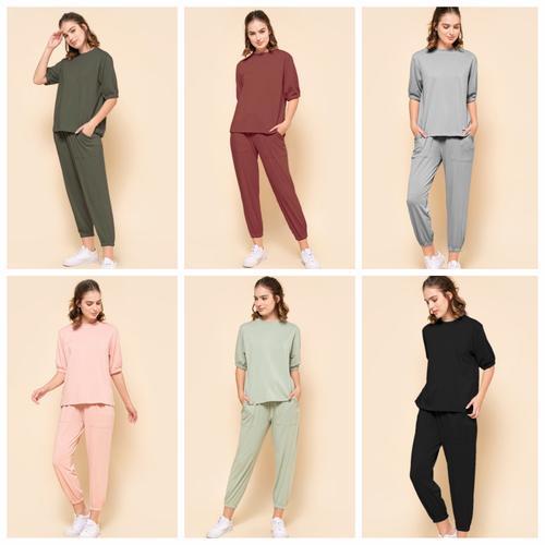Jual jogger set setelan kaos wanita 