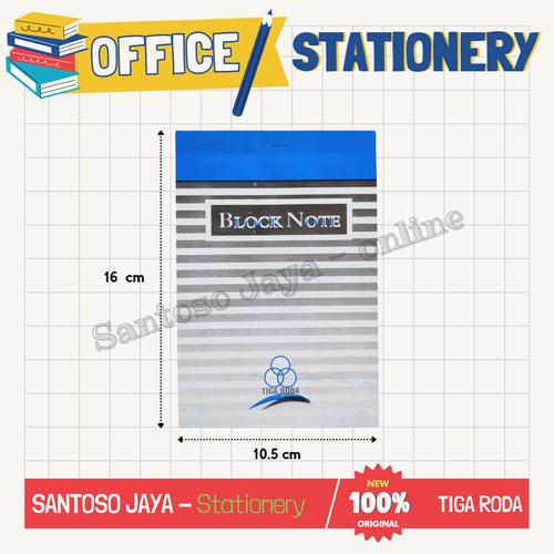 Jual Block Note TIGA RODA Polos A6 Writing Pad Tanpa Garis Kecil