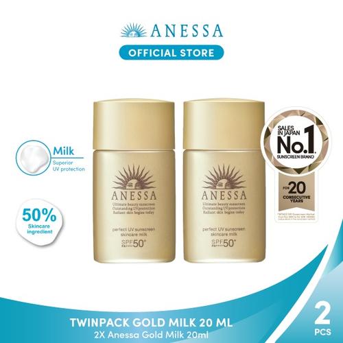 Gambar Anessa - Twinpack Perfect UV Sunscreen Skin Care Milk 20 dari Anessa Official Store Kota Tangerang Tokopedia