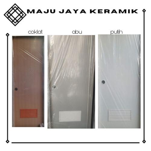 Jual PINTU KAMAR MANDI PVC SIAP PASANG TERMASUK KUSEN ENGSEL Abu
