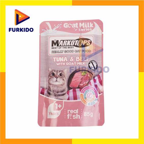 Gambar MARKOTOP Pouch / Cat Wet Food Sachet 85 Gram - Tuna Beef dari Furkido Pet Kota Surabaya Tokopedia