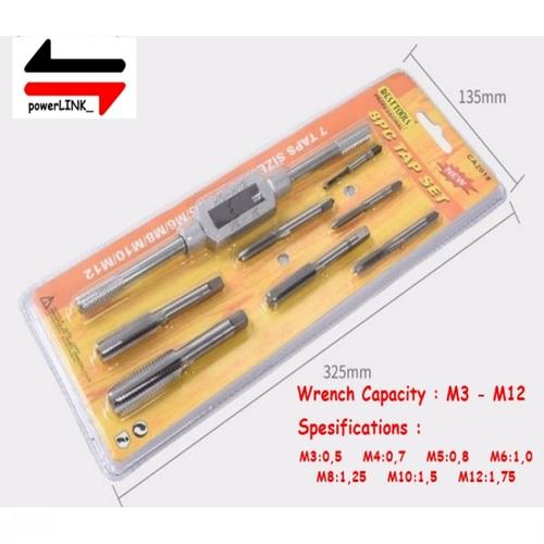 Gambar Hand Tap Set M3-M12 - Alat Senai Pembuat Drat Luar Hand Tap Original dari powerLINK_ Jakarta Barat Tokopedia