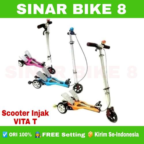 Jual Scooter Injak VITA T Skuter Injak Dual Pedal Orange
