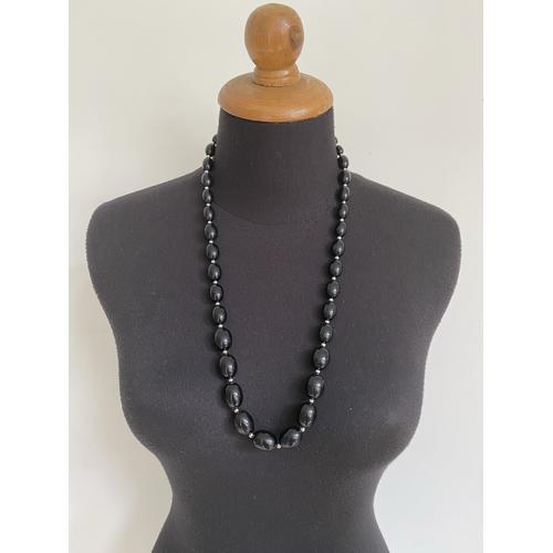 Jual Vintage Monet Black Beads Necklace 