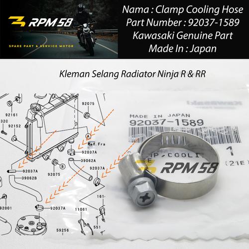 Jual Clamp Klem Kleman Selang Radiator Kawasaki Ninja R RR ORI 92037 ...