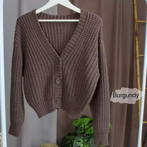 Jual Cardigan Rajut Crop premium wanita 