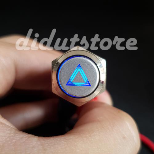 Jual Saklar Switch Waterproof Push On Off Metal Logo Segitiga Hazard ...