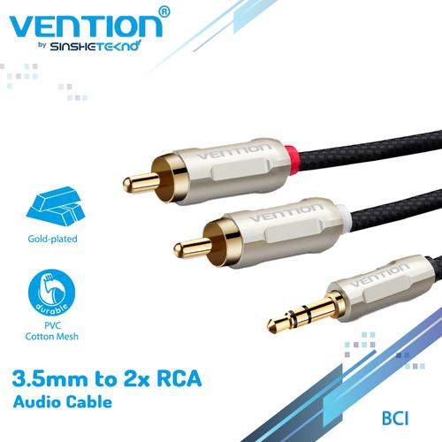 Foto Produk Vention BCI Kabel Audio Aux 3.5 Male To 2 RCA Male Braided Zinc Alloy - BCIBD dari VENTION by SinsheTekno
