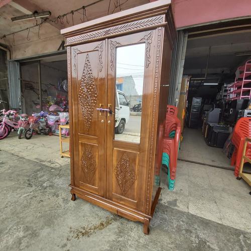 Gambar lemari kayu mahoni 2 pintu dari Toko Baru Mebel Kota Bekasi Tokopedia