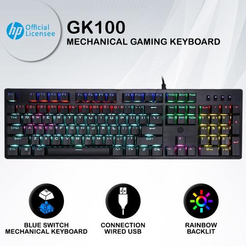 Gambar HP GK100 Rainbow RGB - Mechanical Gaming Keyboard - Blue Switch dari Goodgamingshop Jakarta Pusat Tokopedia