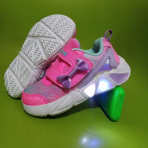 pink and green skechers