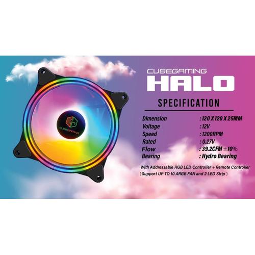 Maxcom Cube Jual CUBE GAMING HALO - 3PCS ARGB 12CM WITH REMOTE CONTROLLER - Jakarta ...