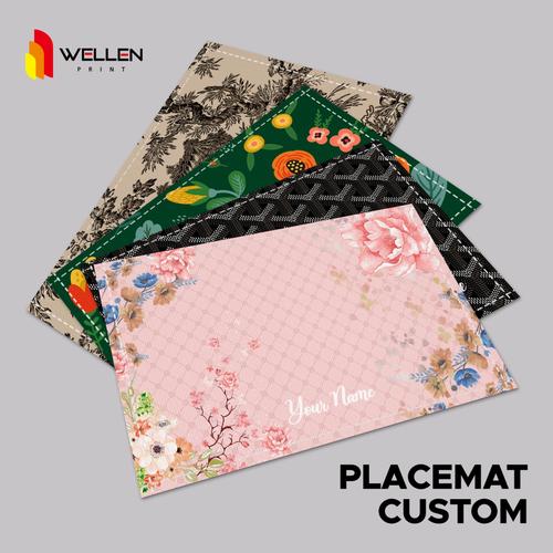 Jual placemat print custom nama / Place mat kanvas / Tatakan alas makan ...